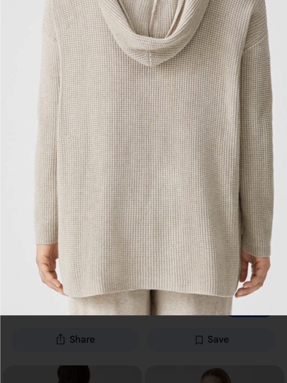 Eileen Fisher Hooded Open-Front Peruvian Organic Cotton Cardigan. Large NWT - Picture 3 of 15